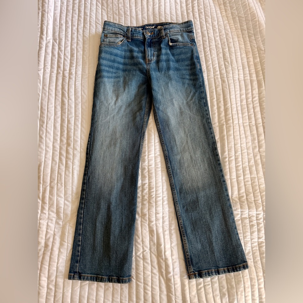 Cat & Jack Boys Bootcut Blue Denim Stretch Jeans size 14